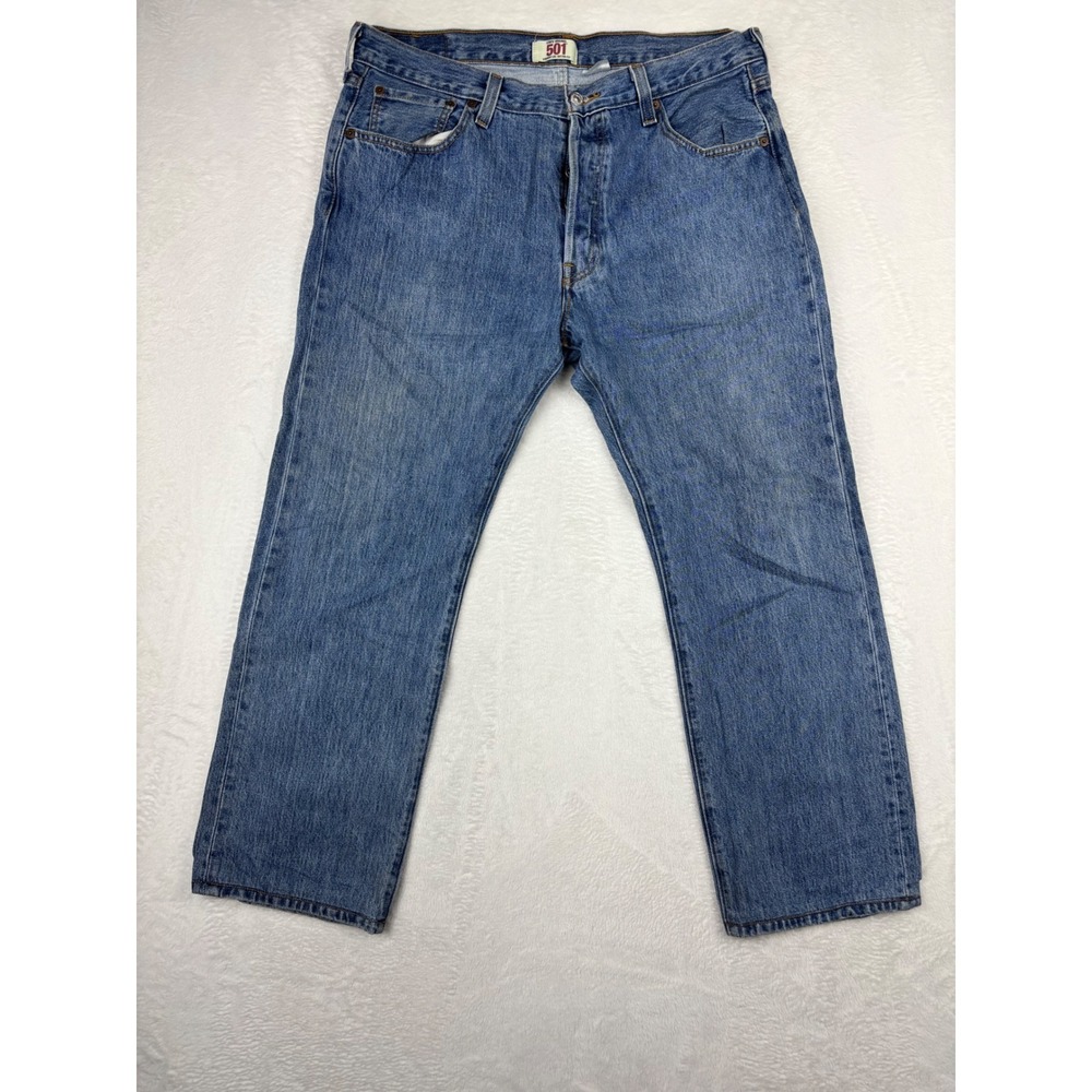 Levis 501 Vintage Y2K Mens 36x30 Straight Leg Medium Grungy Festival Wash CB5-1